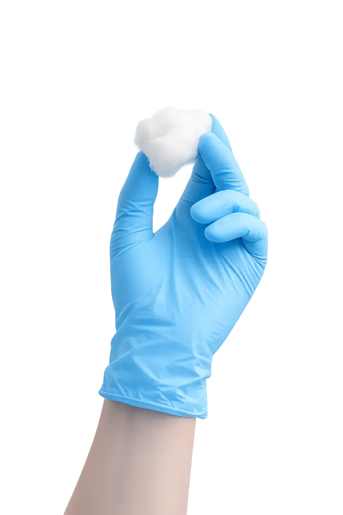 Hand holding cotton ball